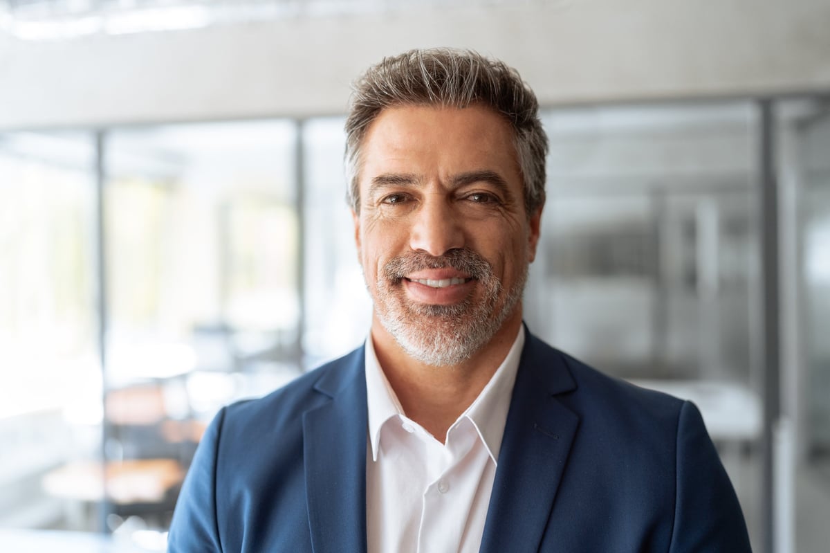 Headshot executive confident senior business man